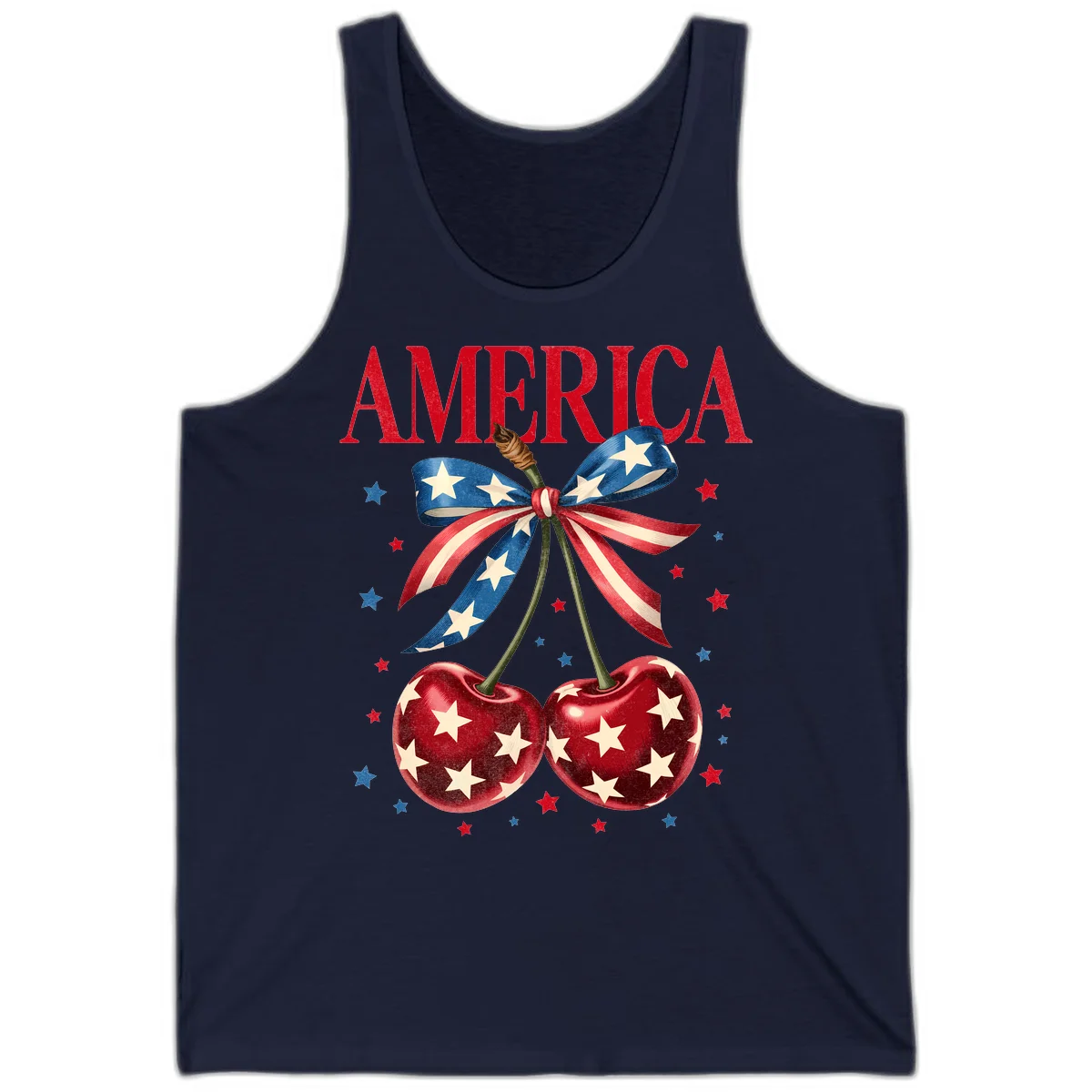 America Cherries and Stars Tank in Navy