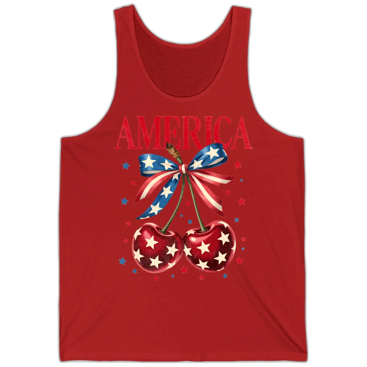 America Cherries and Stars Tank in Red