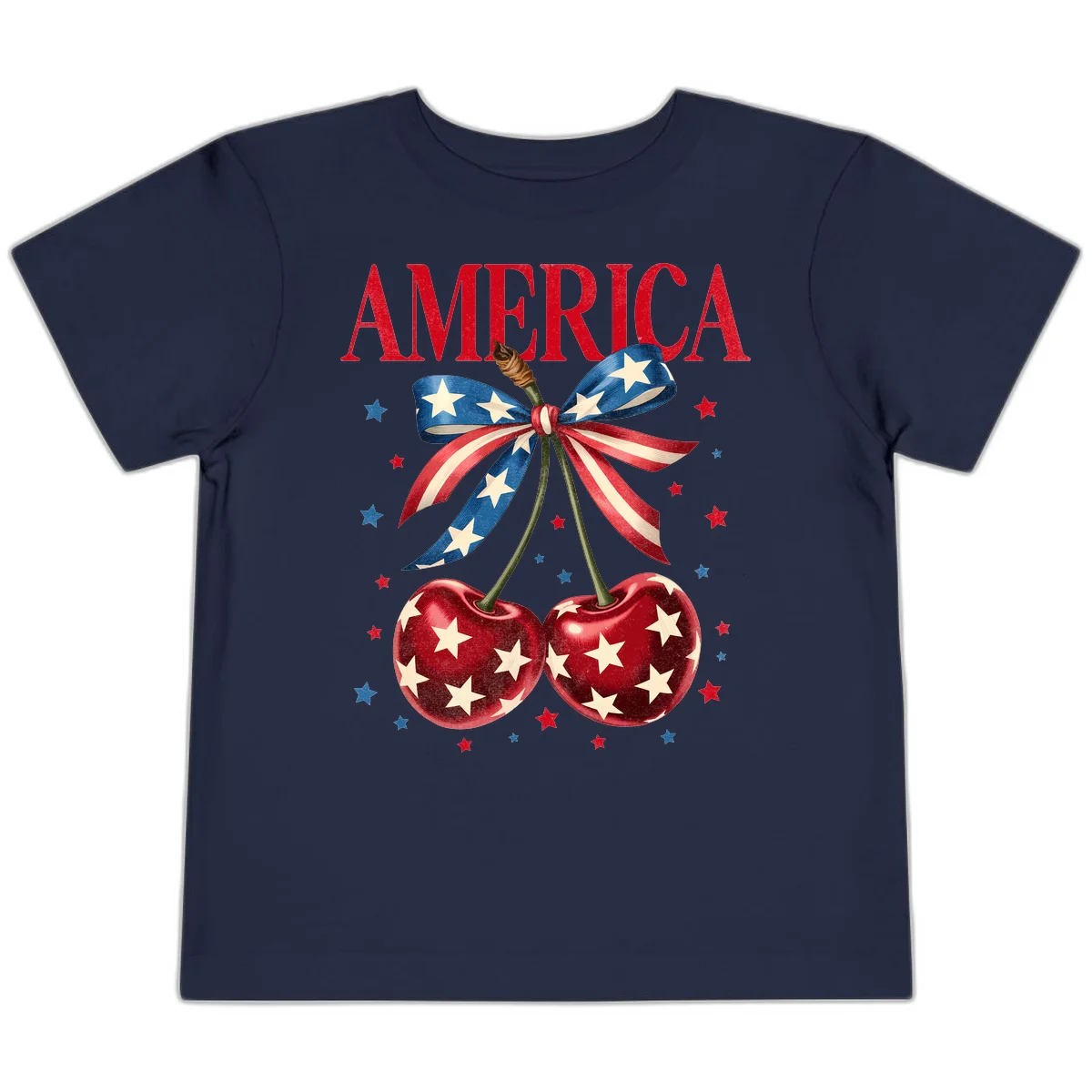 America Cherries and Stars Toddler T-Shirt in Navy