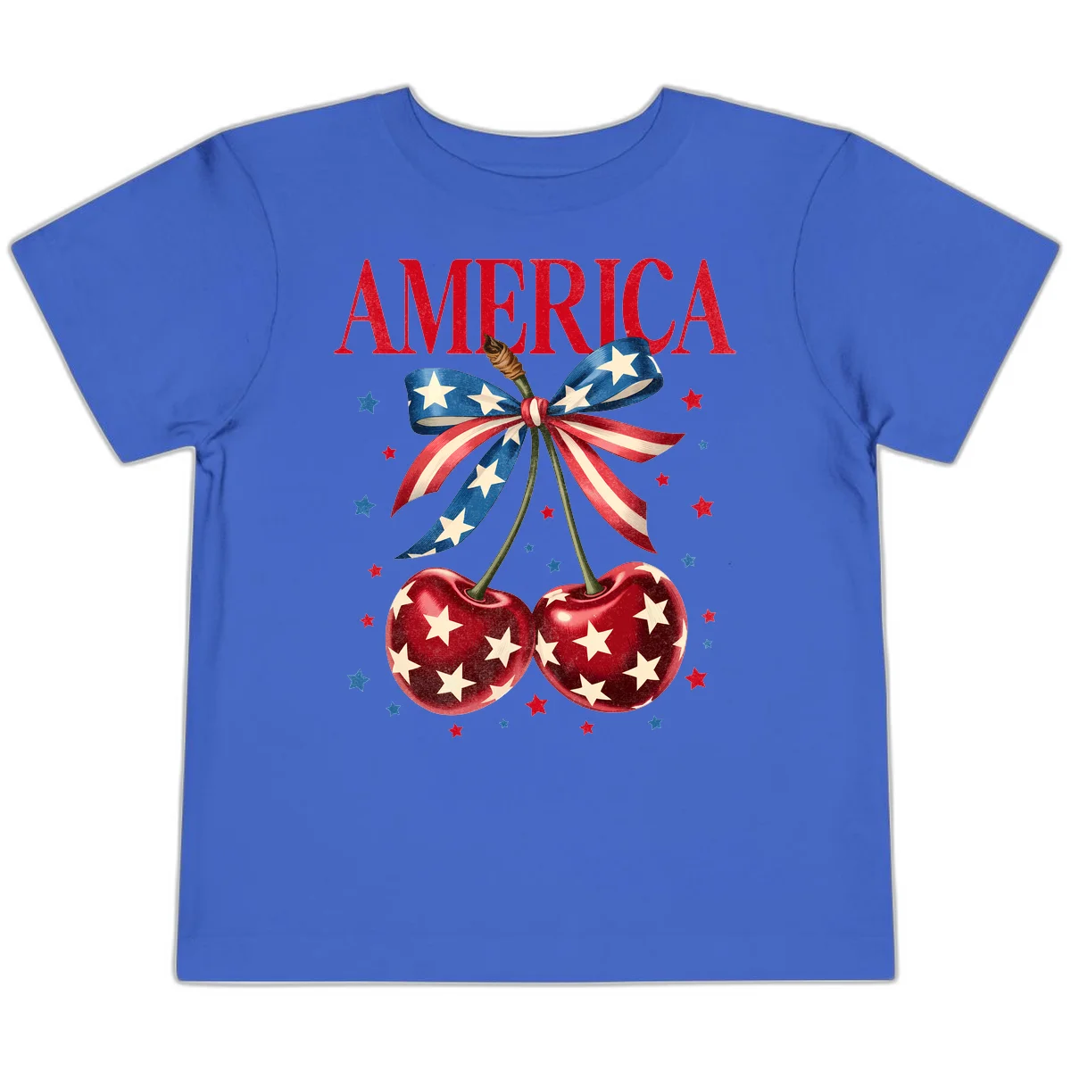 America Cherries and Stars Toddler T-Shirt in True Royal