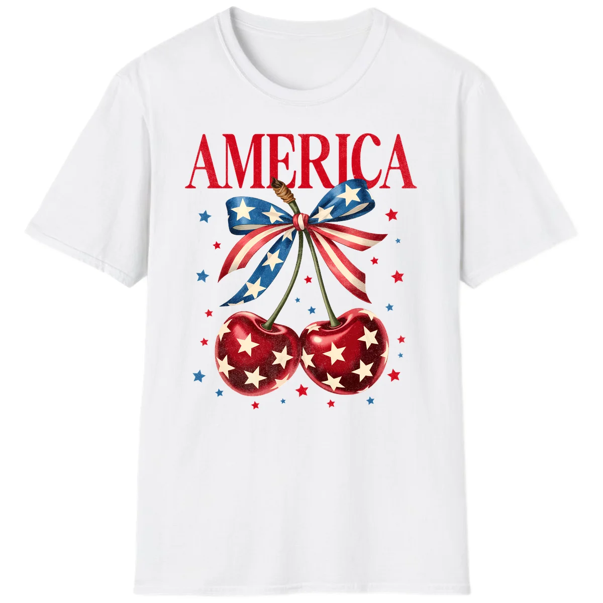America Cherries and Stars T-Shirt in White