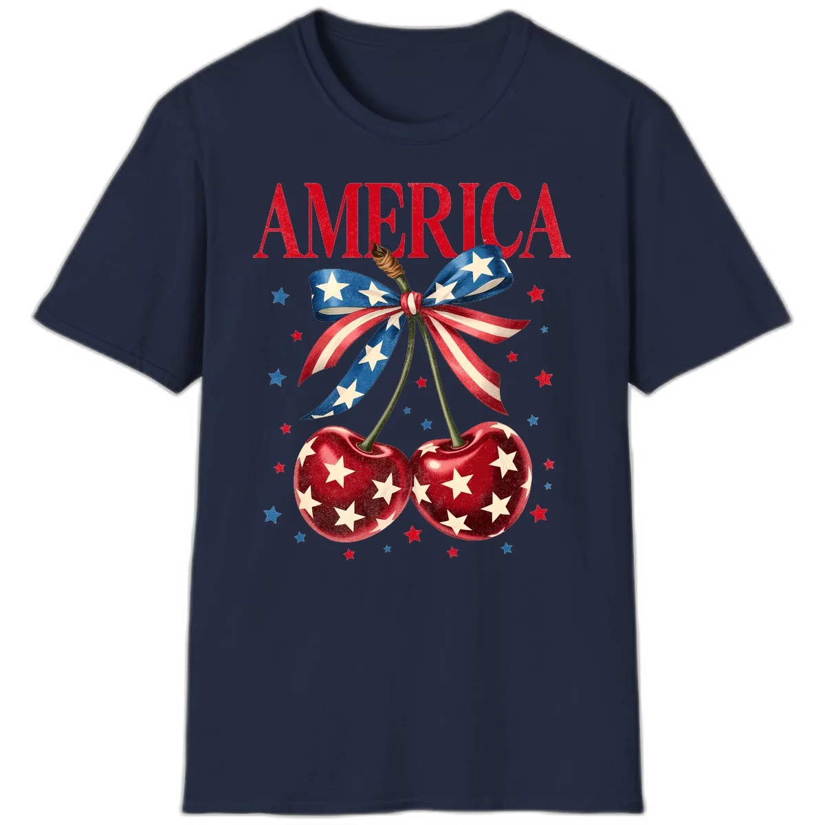 America Cherries and Stars T-Shirt in Navy
