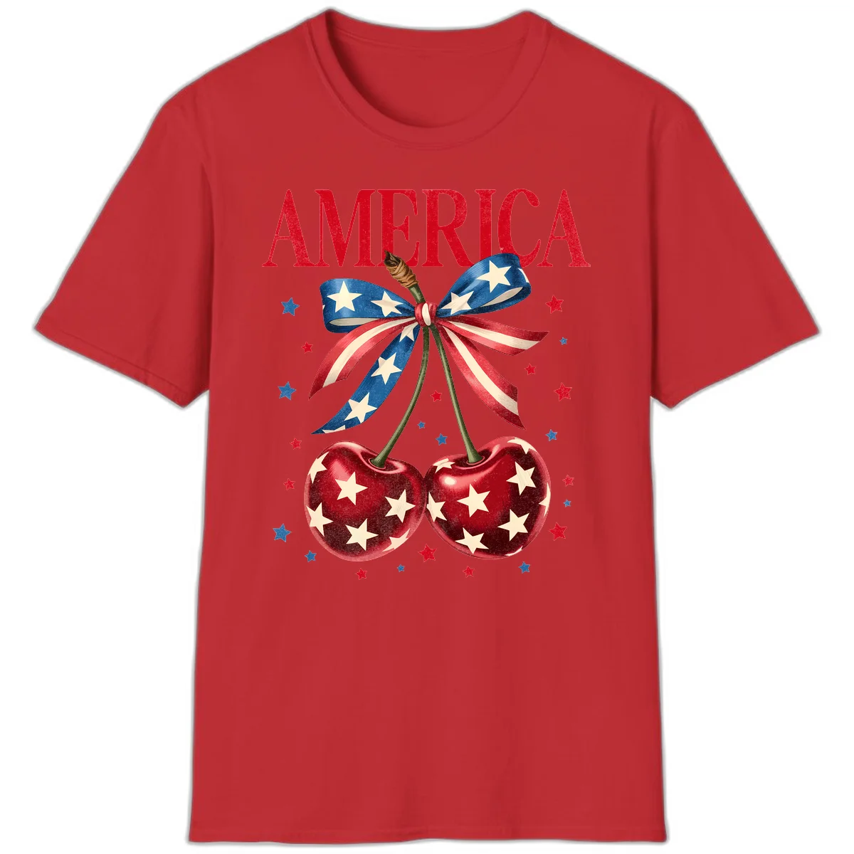 America Cherries and Stars T-Shirt in Red