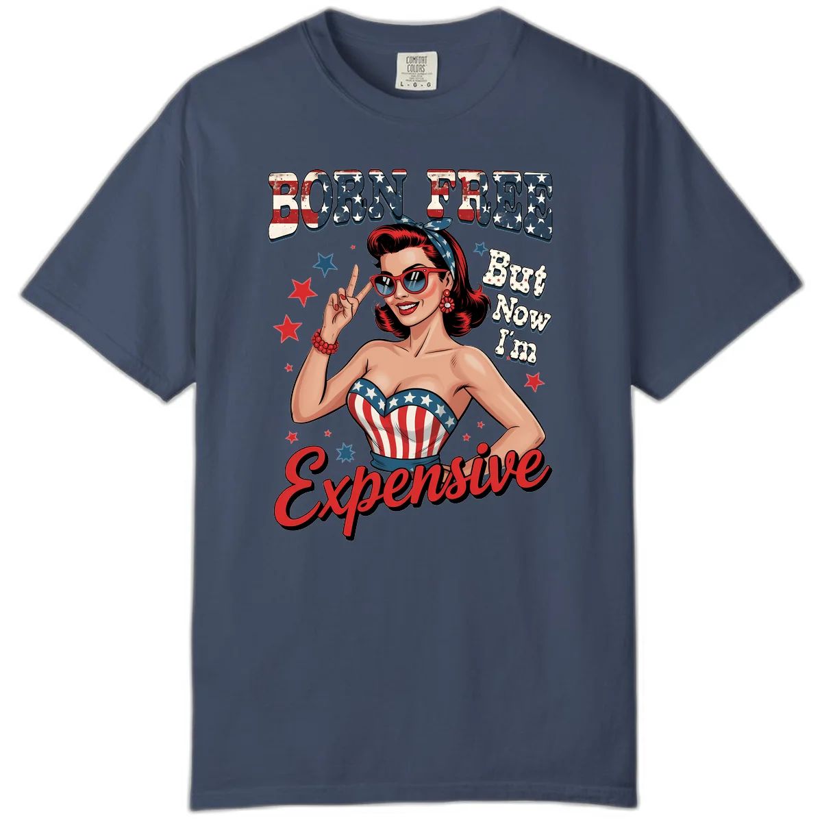 Born Free But Now I'm Expensive Comfort Color in Midnight