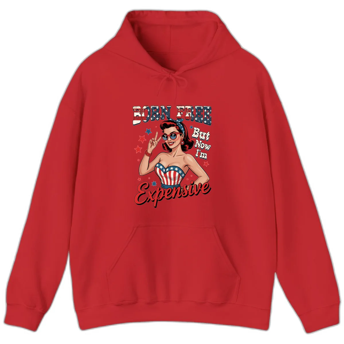 Born Free But Now I'm Expensive Hoodie in Red