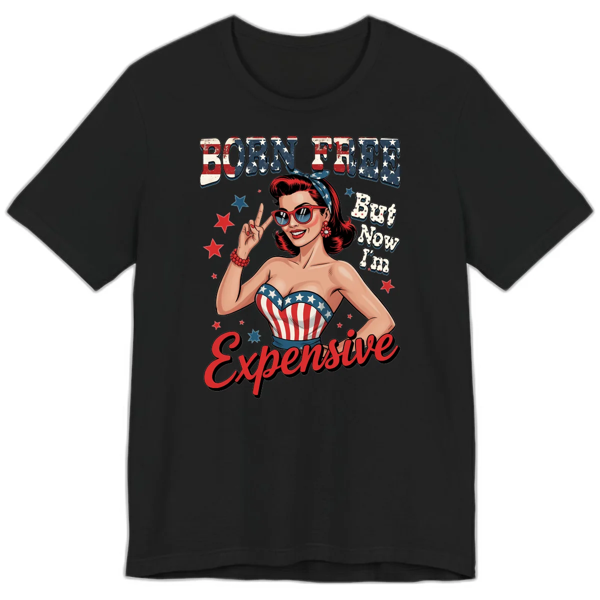 Born Free But Now I'm Expensive Premium T-Shirt in Black
