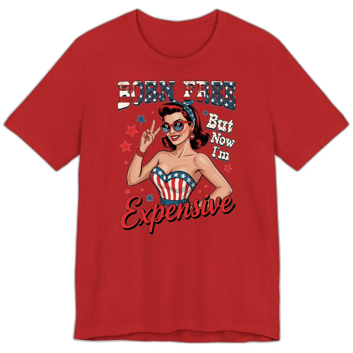 Born Free But Now I'm Expensive Premium T-Shirt in Red