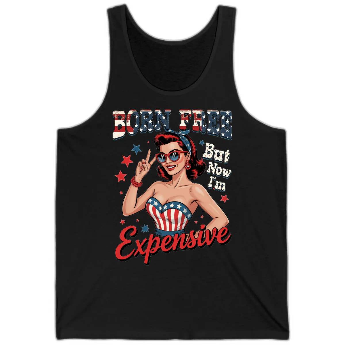 Born Free But Now I'm Expensive Tank in Black
