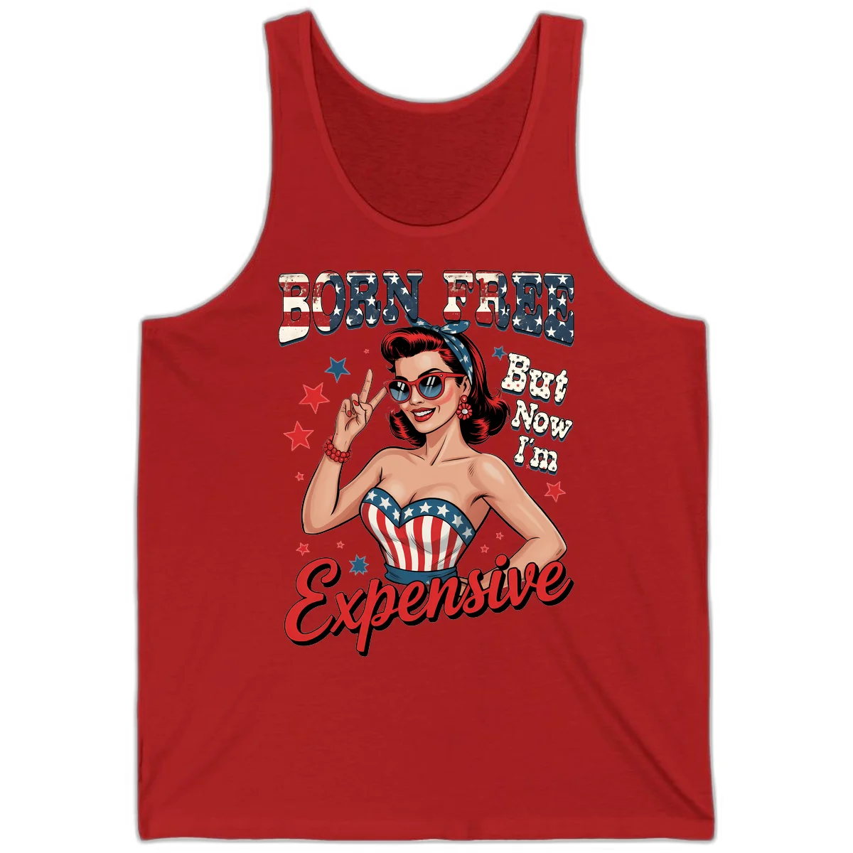 Born Free But Now I'm Expensive Tank in Red