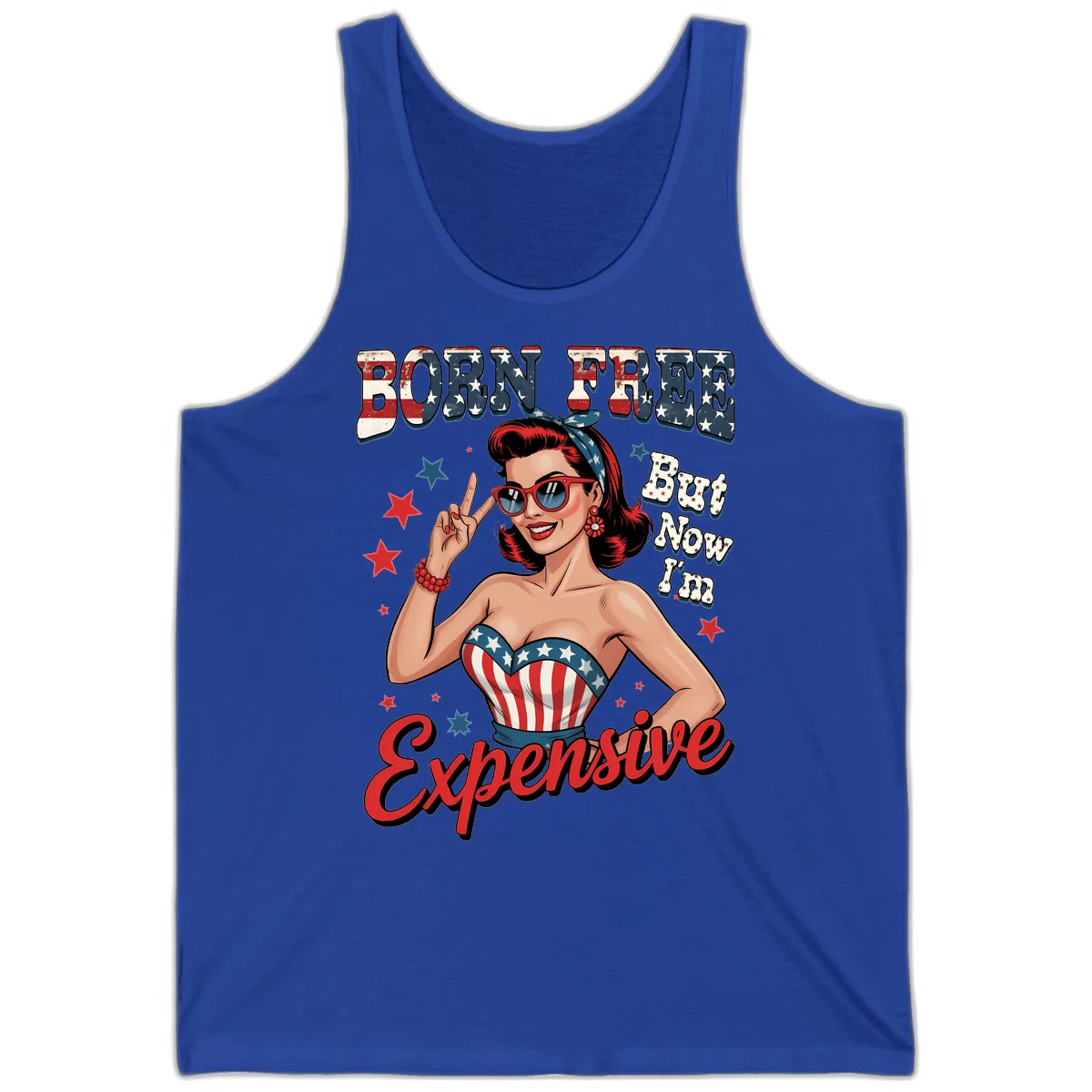 Born Free But Now I'm Expensive Tank in True Royal