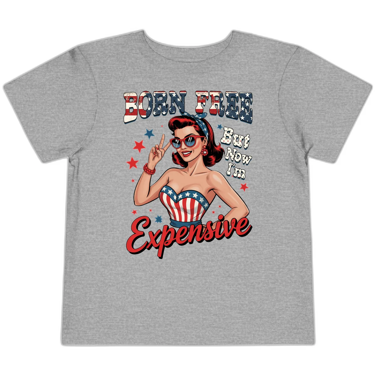 Born Free But Now I'm Expensive Toddler T-Shirt in Athletic Heather