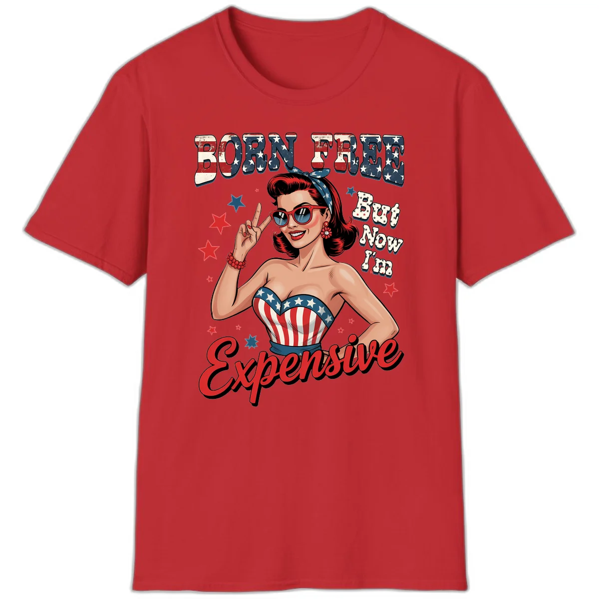 Born Free But Now I'm Expensive T-Shirt in Red