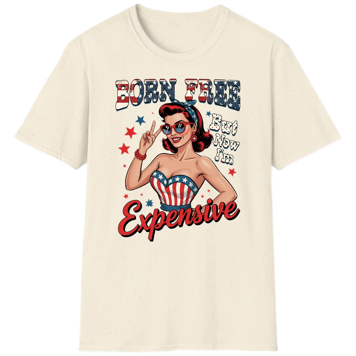 Born Free But Now I'm Expensive T-Shirt in Natural