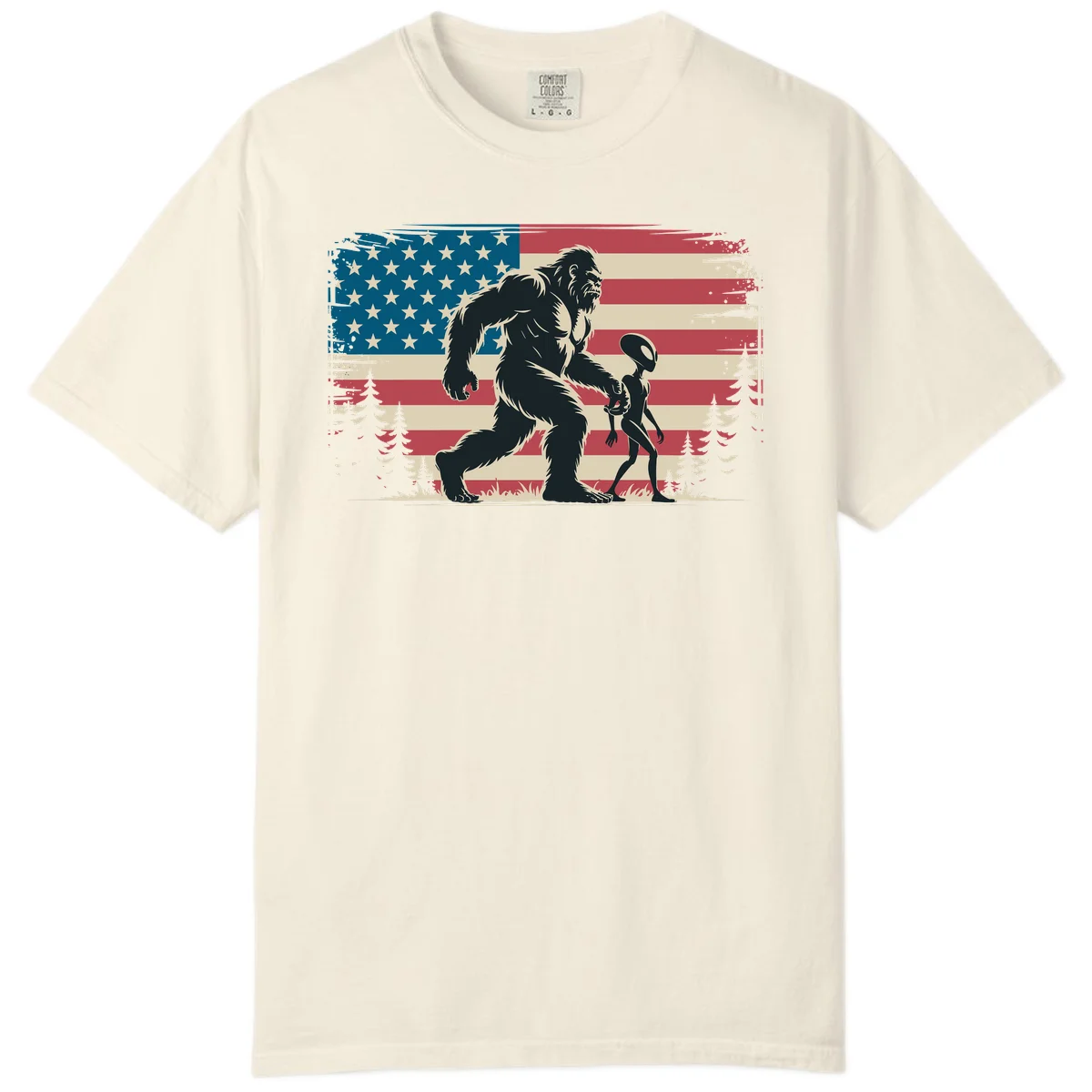 Bigfoot and Alien Stroll Comfort Color in Ivory