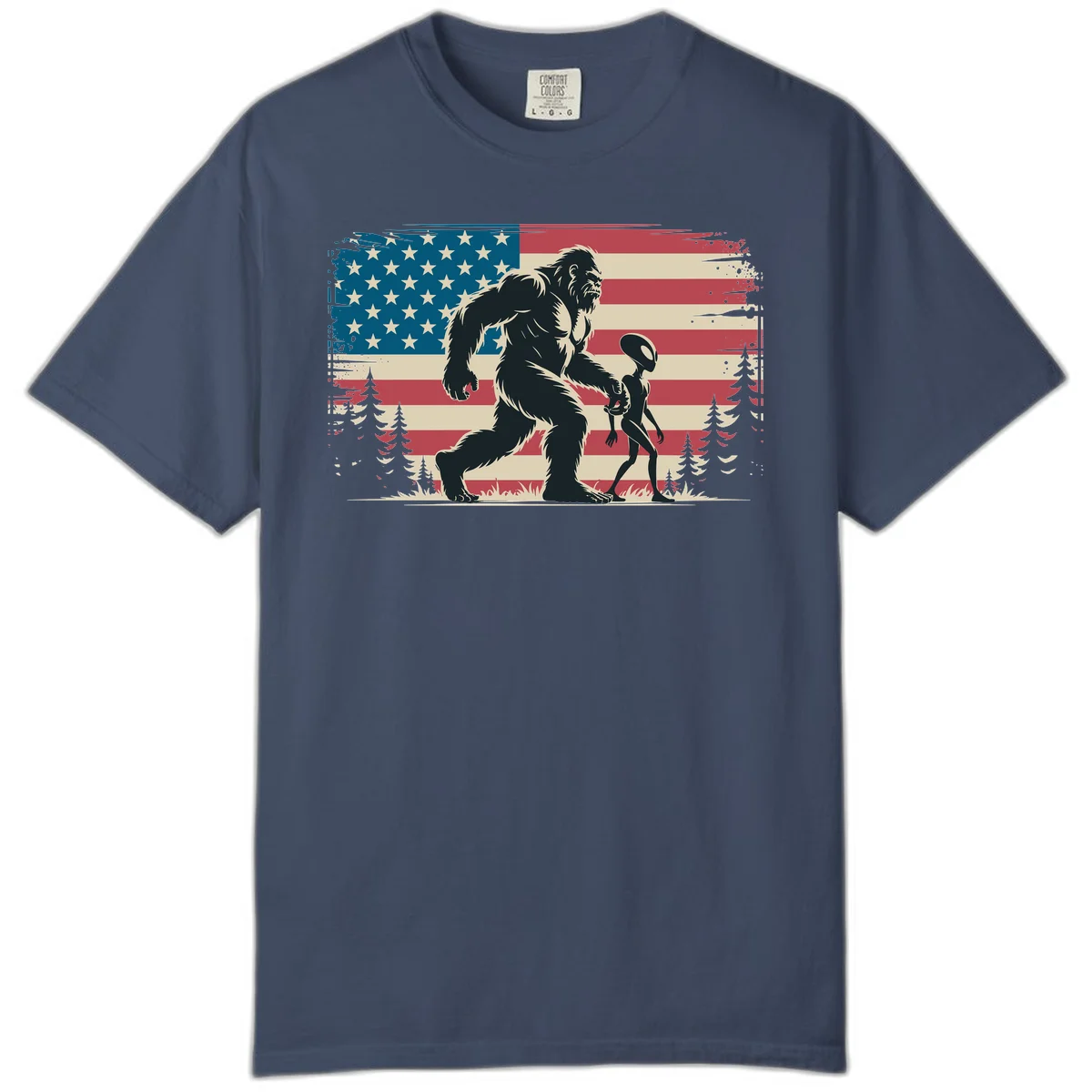 Bigfoot and Alien Stroll Comfort Color in Midnight