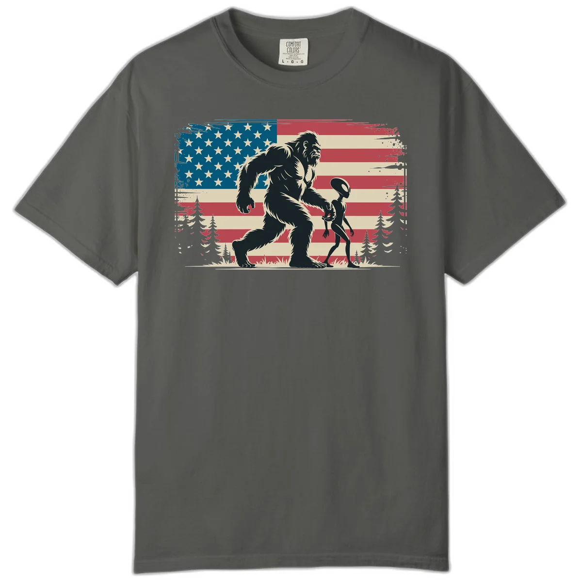 Bigfoot and Alien Stroll Comfort Color in Pepper