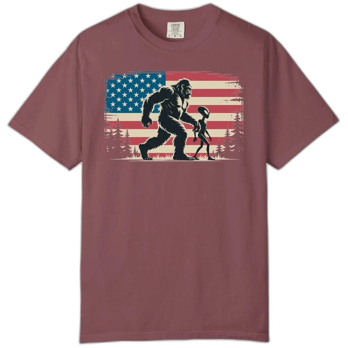 Bigfoot and Alien Stroll Comfort Color in Brick