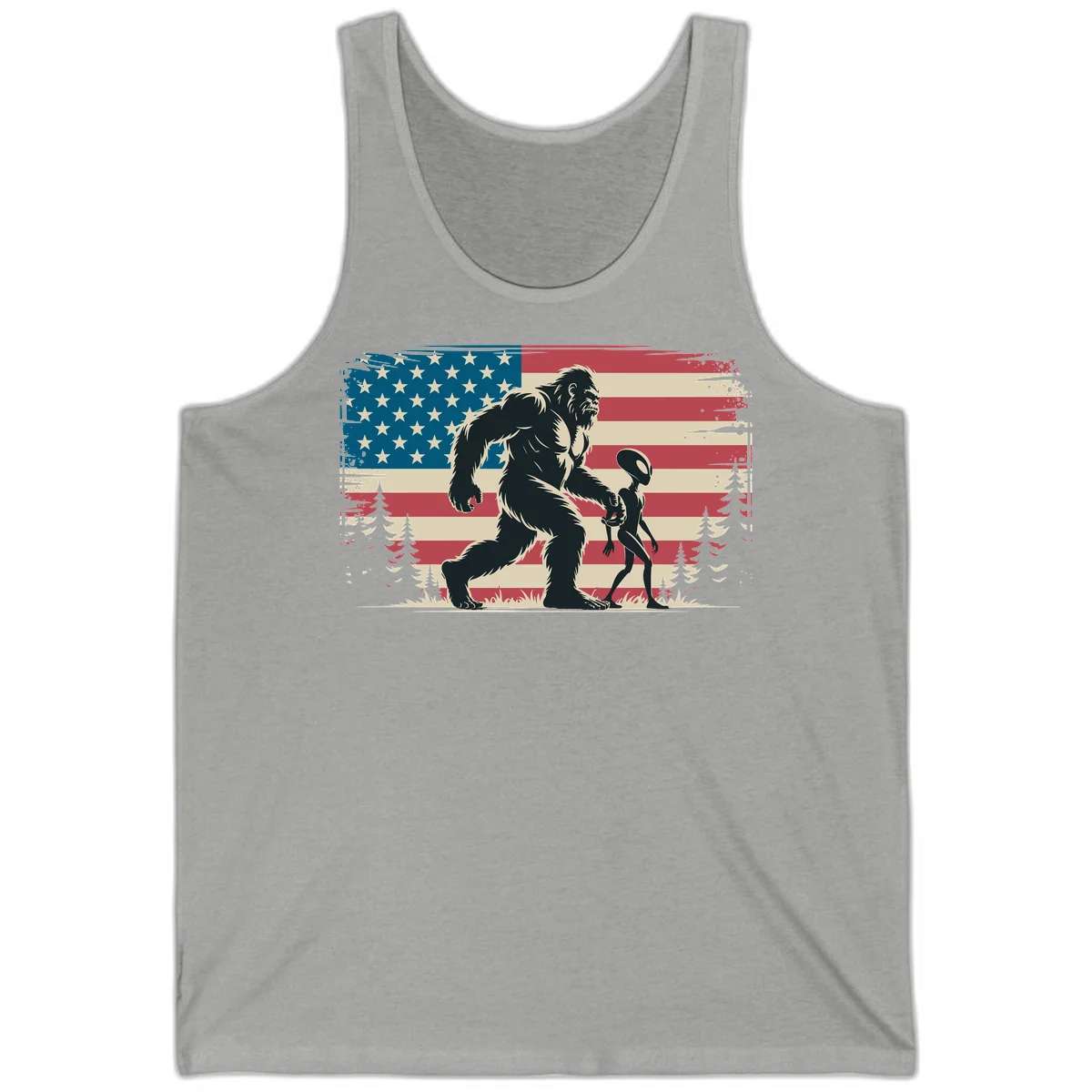 Bigfoot and Alien Stroll Tank in Athletic Heather