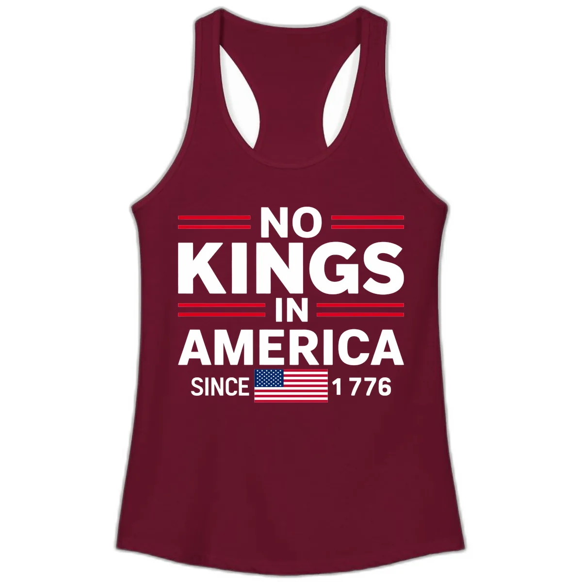 KINGS AMERICA 1776 Heritage Design Ladies Tank in Solid Cardinal Red