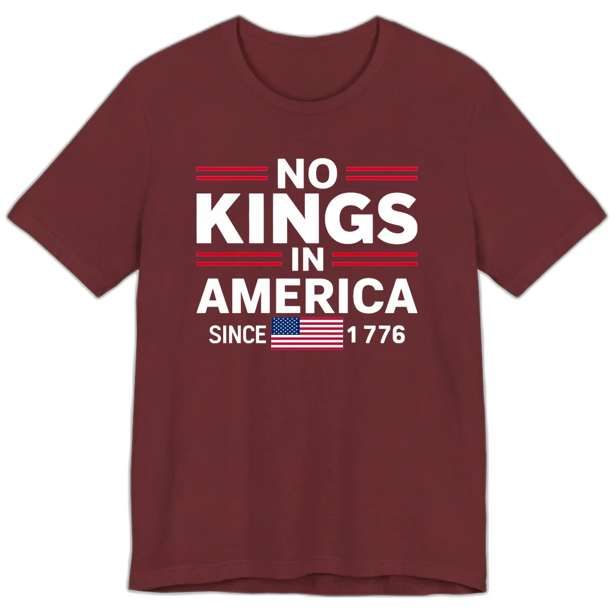 KINGS AMERICA 1776 Heritage Design Premium T-Shirt in Heather Cardinal