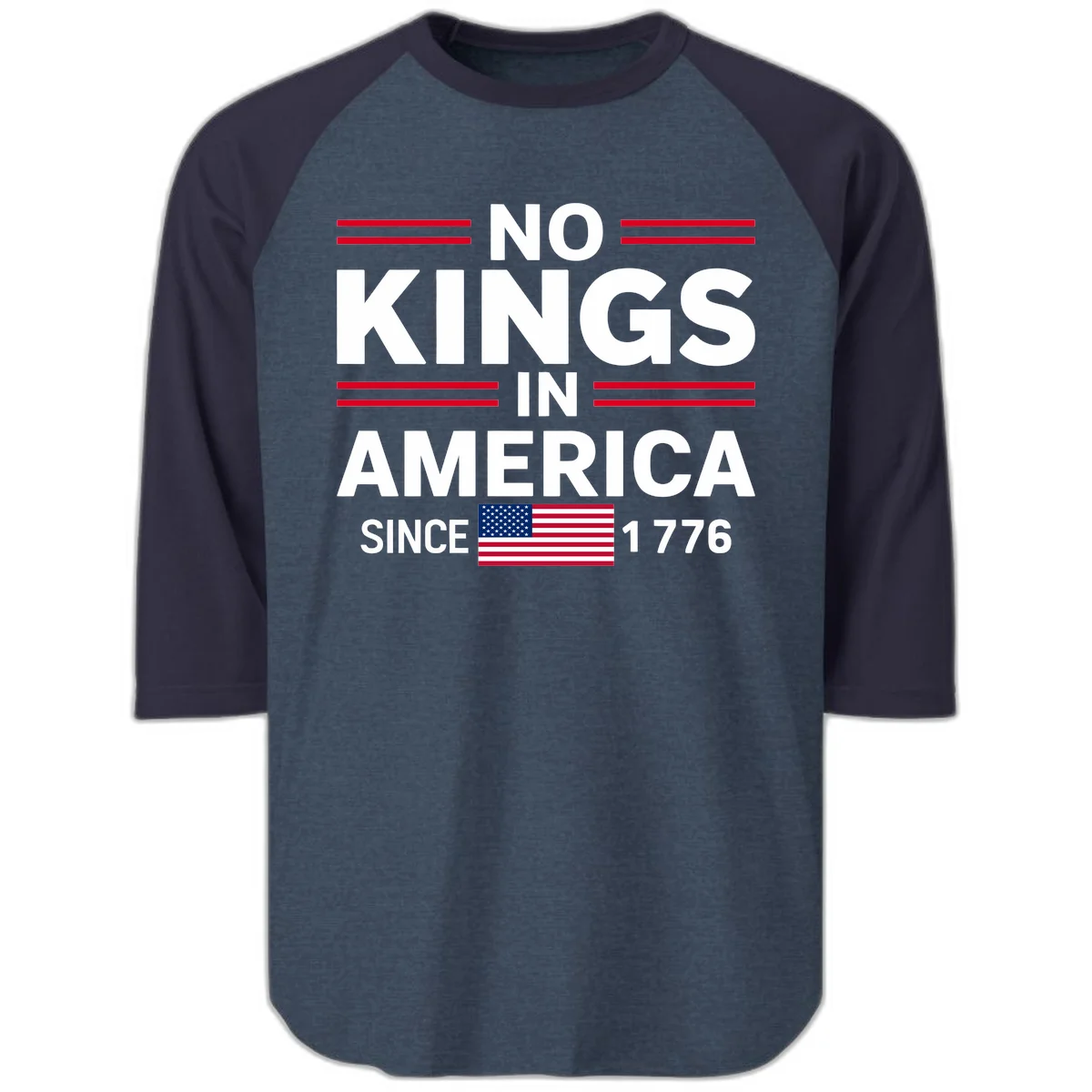 KINGS AMERICA 1776 Raglan 3/4 in Heather Denim Navy