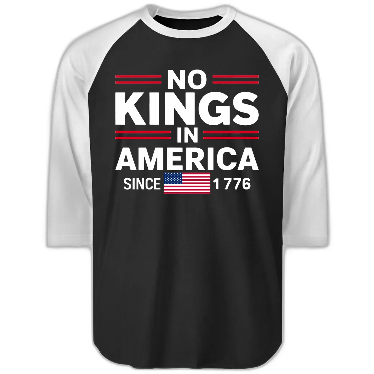 KINGS AMERICA 1776 Heritage Design Raglan 3/4 in Black White