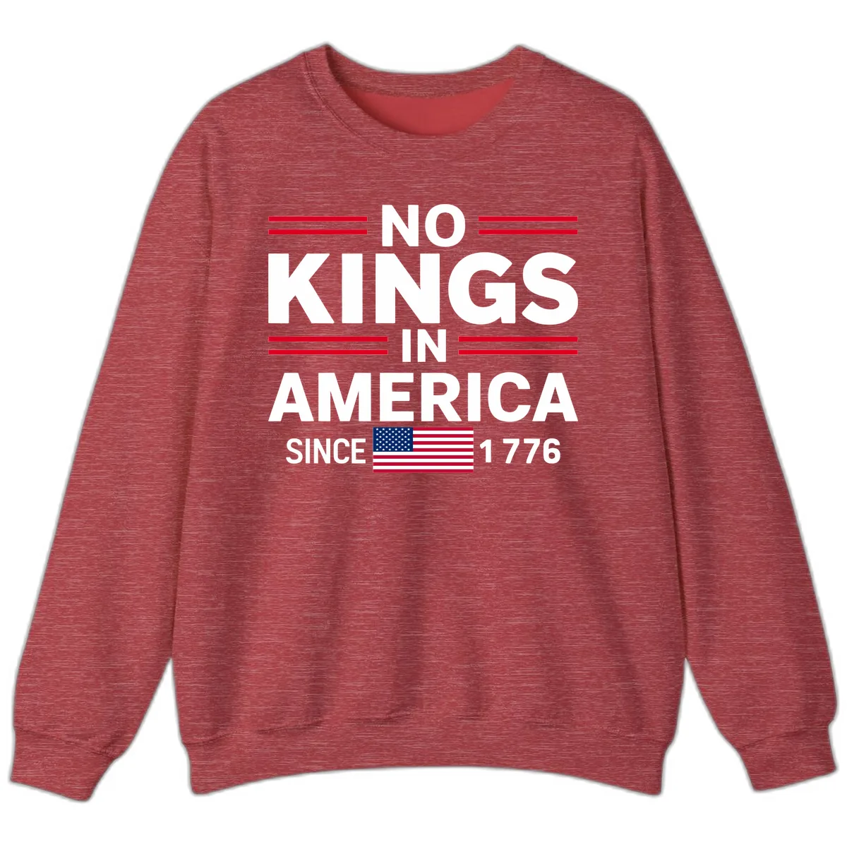 KINGS AMERICA 1776 Heritage Design Sweatshirt in Heather Scarlet Red