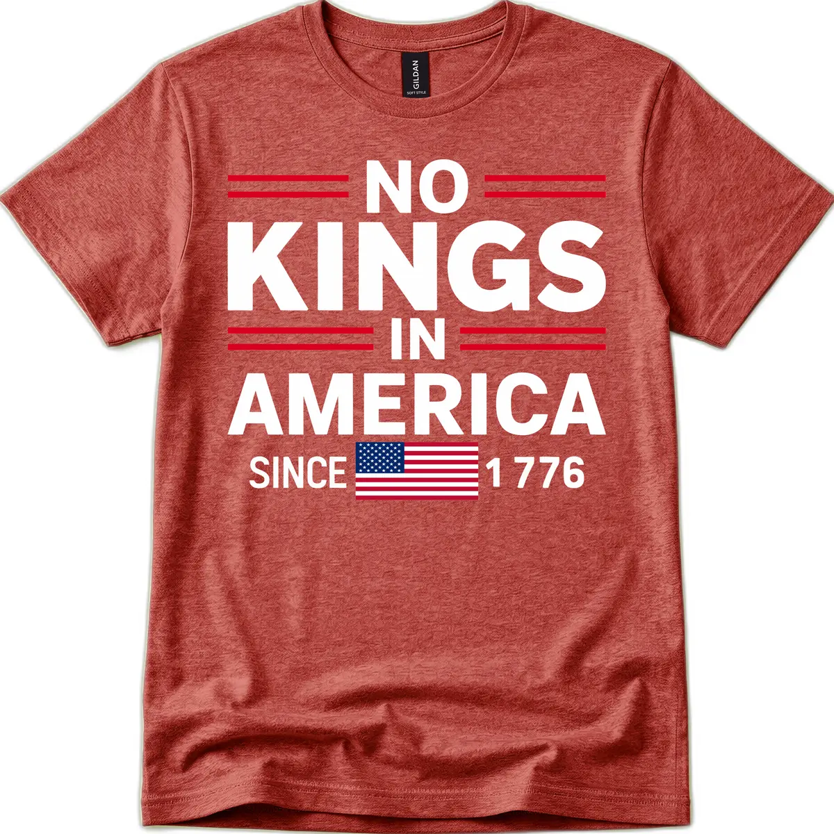 KINGS AMERICA 1776 Heritage Design T-Shirt in Heather Cardinal