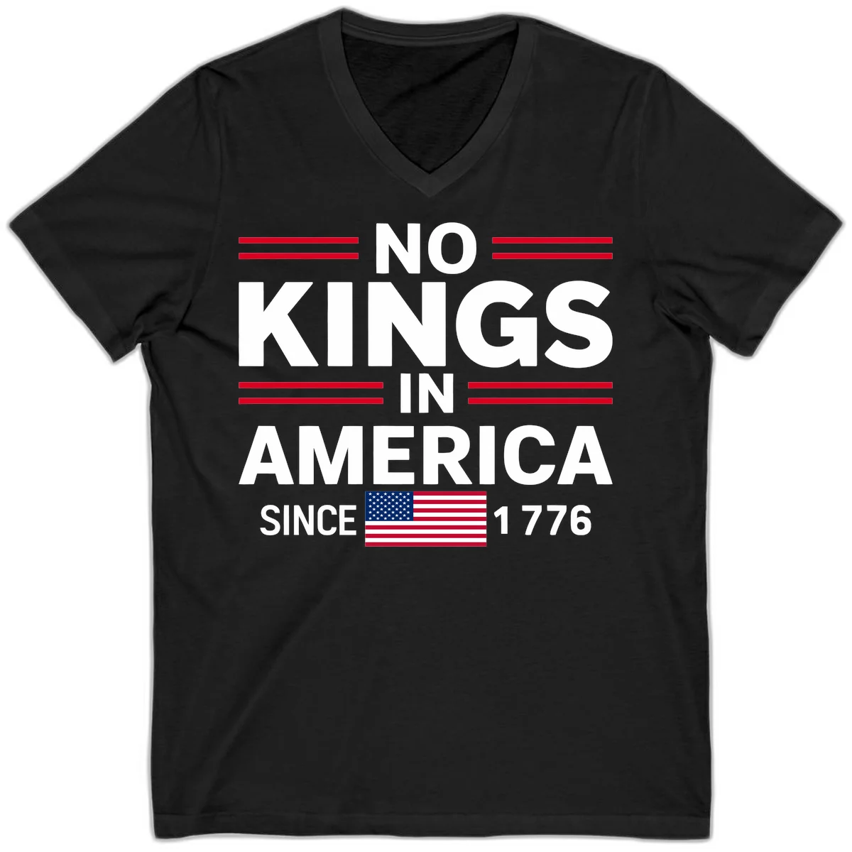 KINGS AMERICA 1776 V-Neck Tee in Black