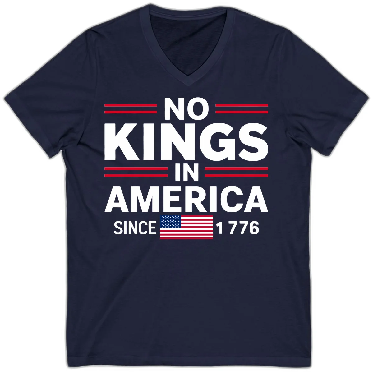 KINGS AMERICA 1776 V-Neck Tee in Navy