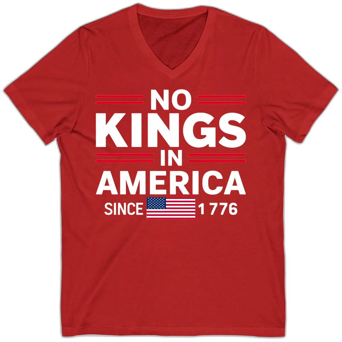 KINGS AMERICA 1776 V-Neck Tee in Red