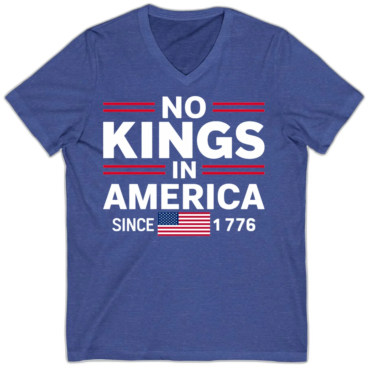 KINGS AMERICA 1776 V-Neck Tee in Heather True Royal