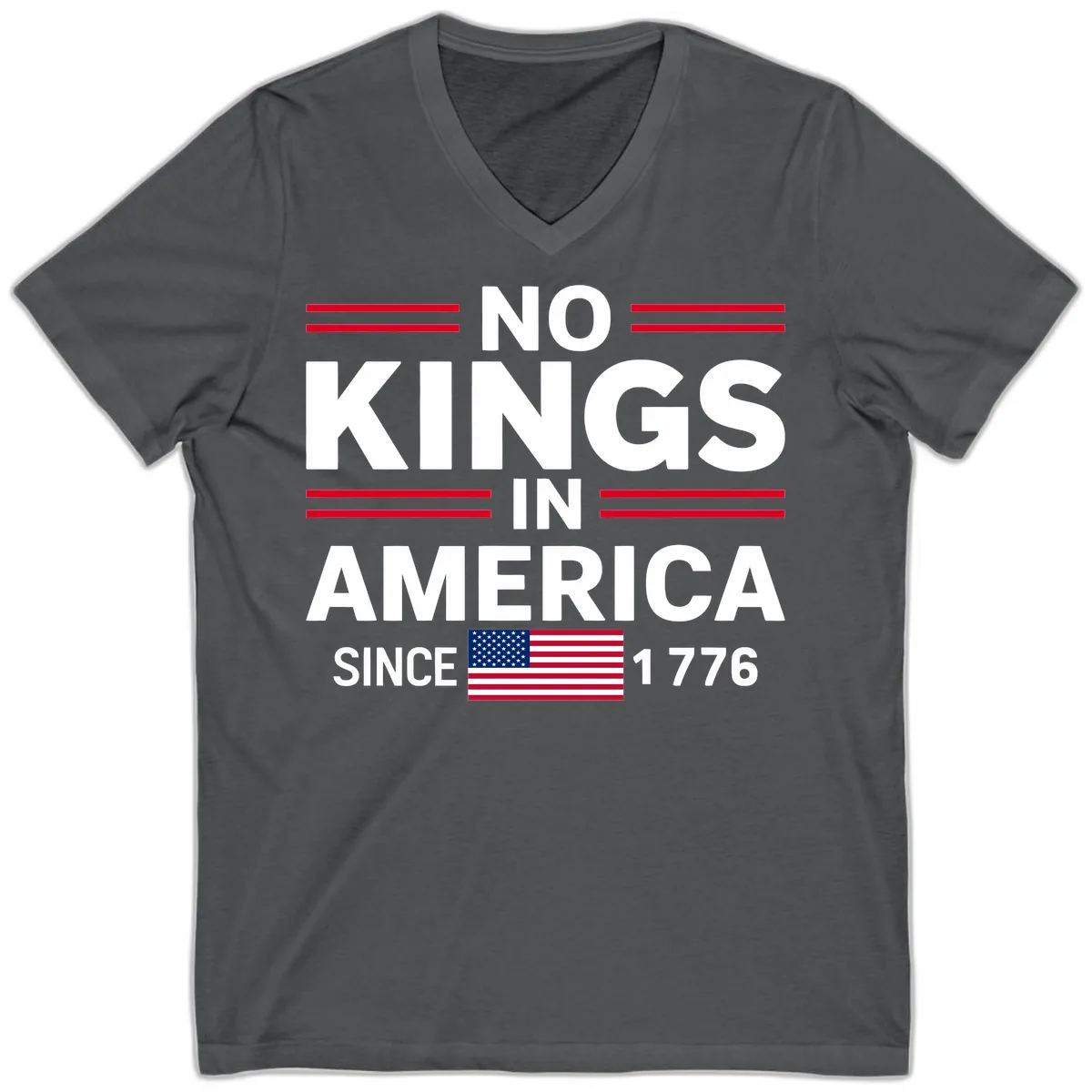KINGS AMERICA 1776 Heritage Design V-Neck in Asphalt