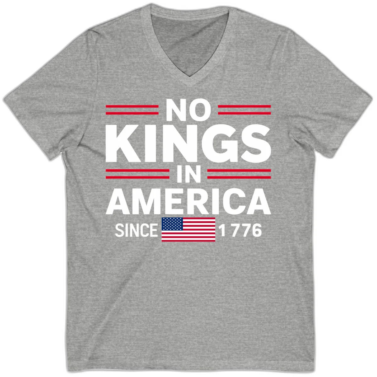 KINGS AMERICA 1776 V-Neck Tee in Athletic Heather