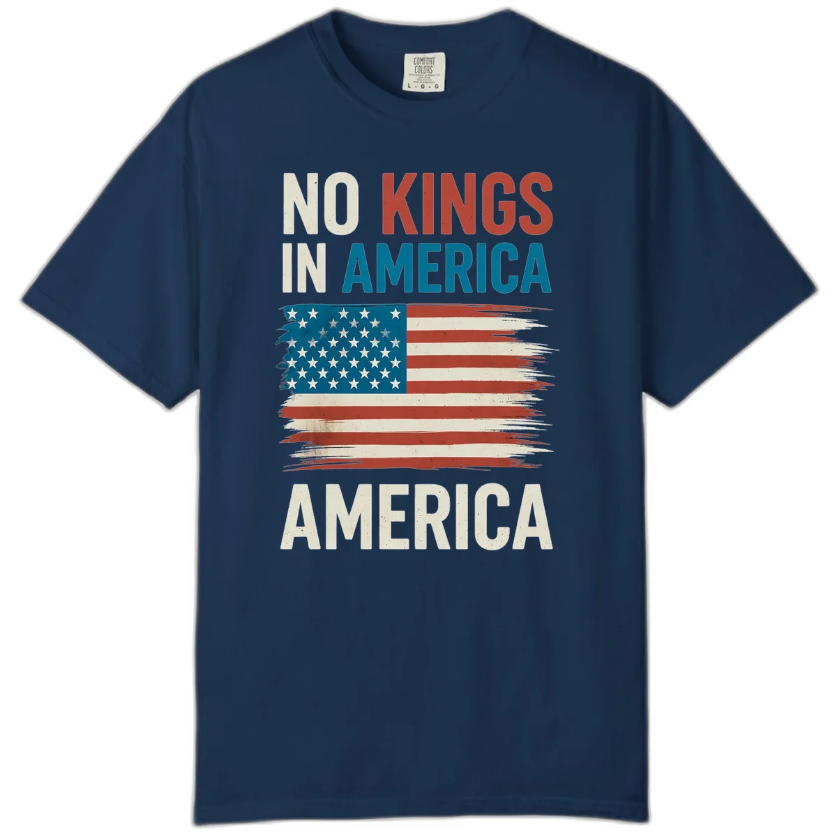 No Kings In America Comfort Color in Navy
