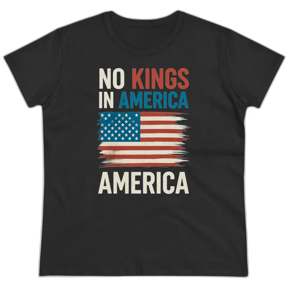 No Kings In America Ladies Tee in Black