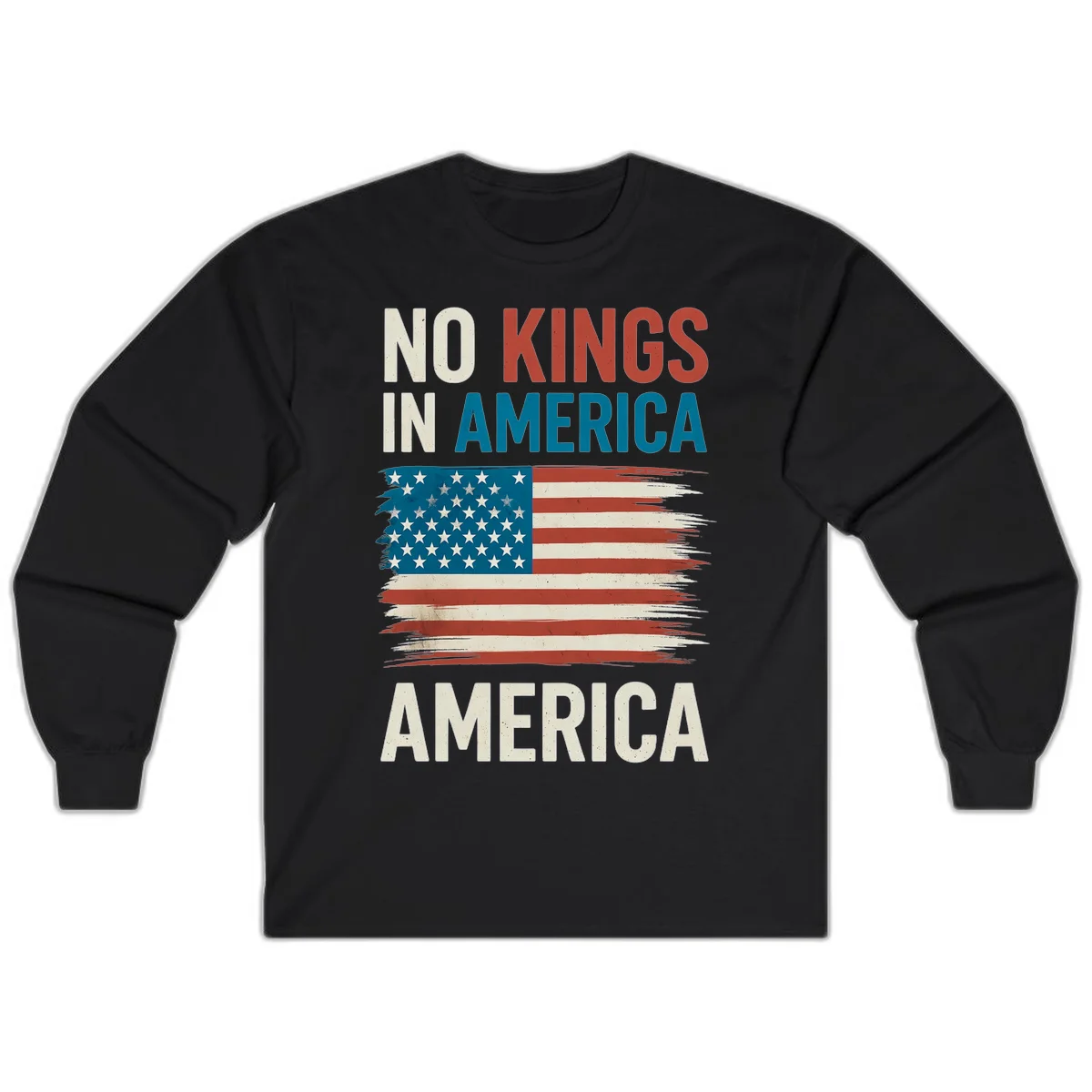 No Kings In America Long Sleeve in Black