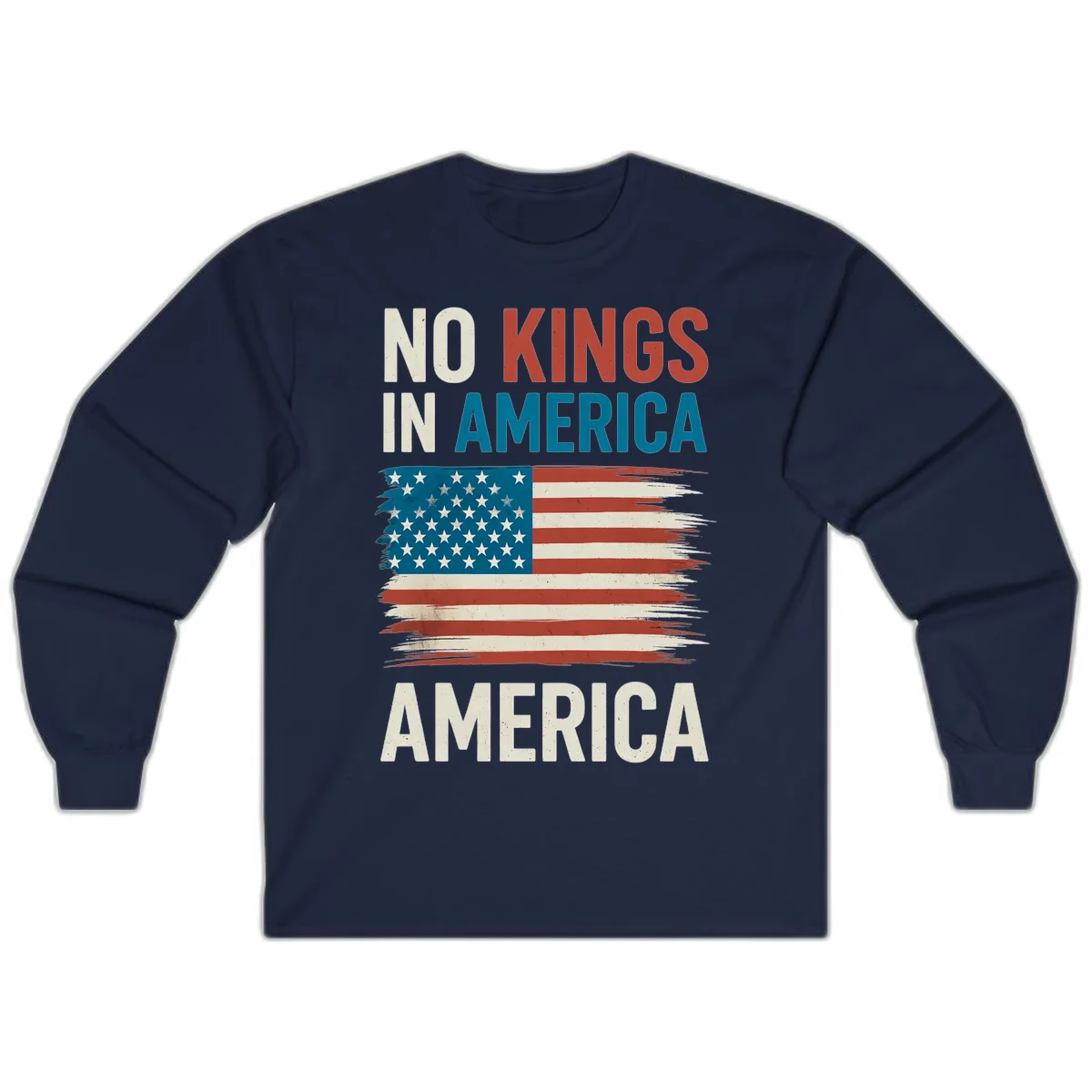 No Kings In America Long Sleeve in Navy