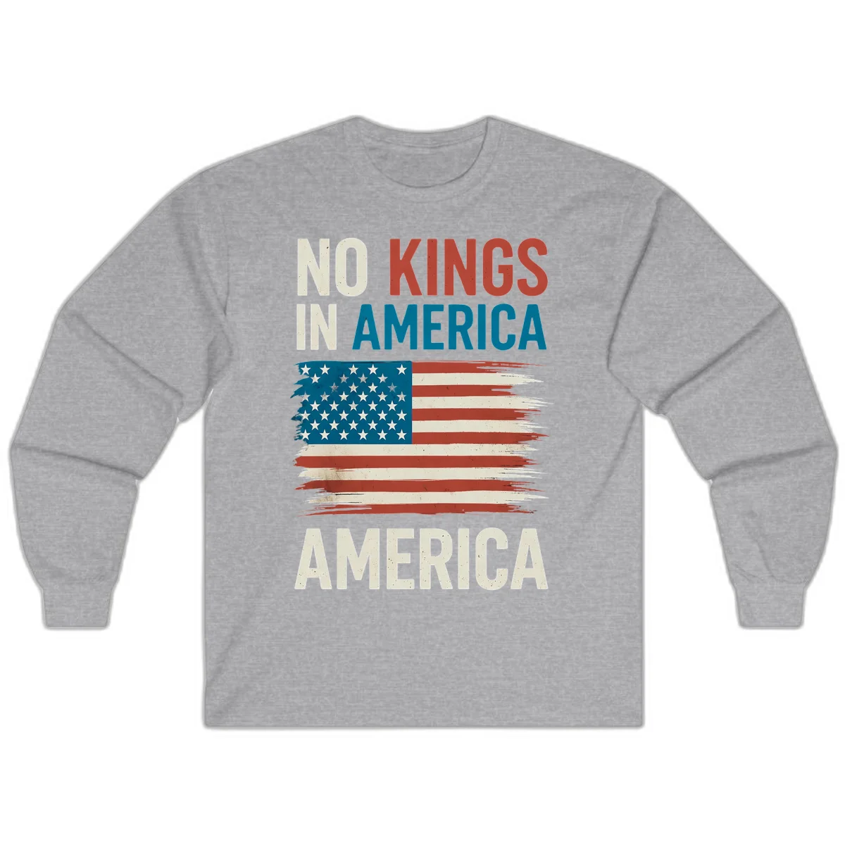 No Kings In America Long Sleeve in Sport Grey