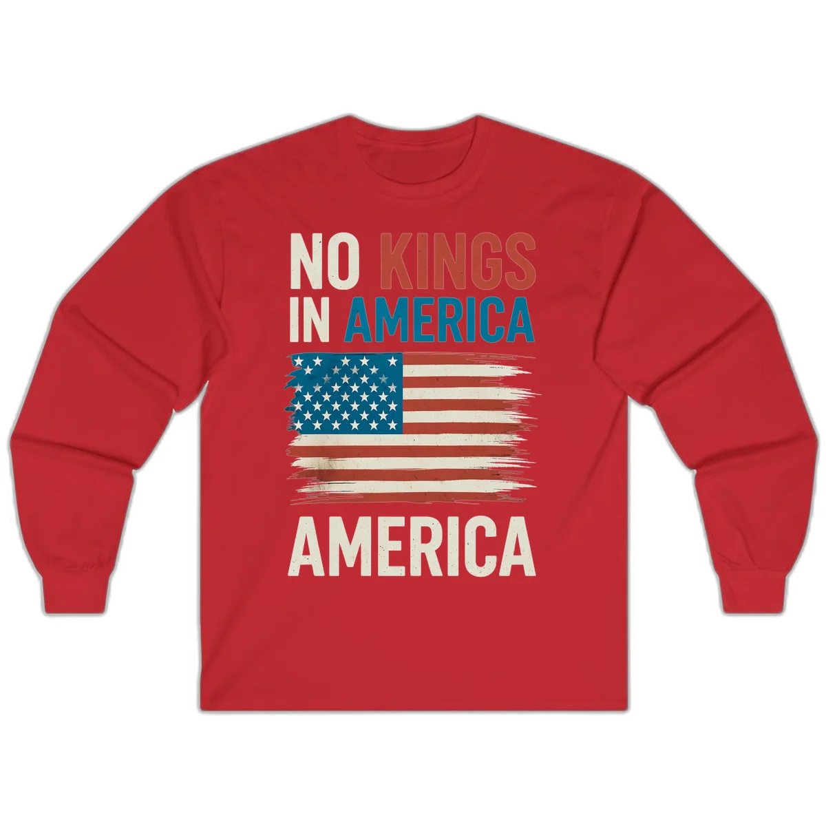 No Kings In America Long Sleeve in Red