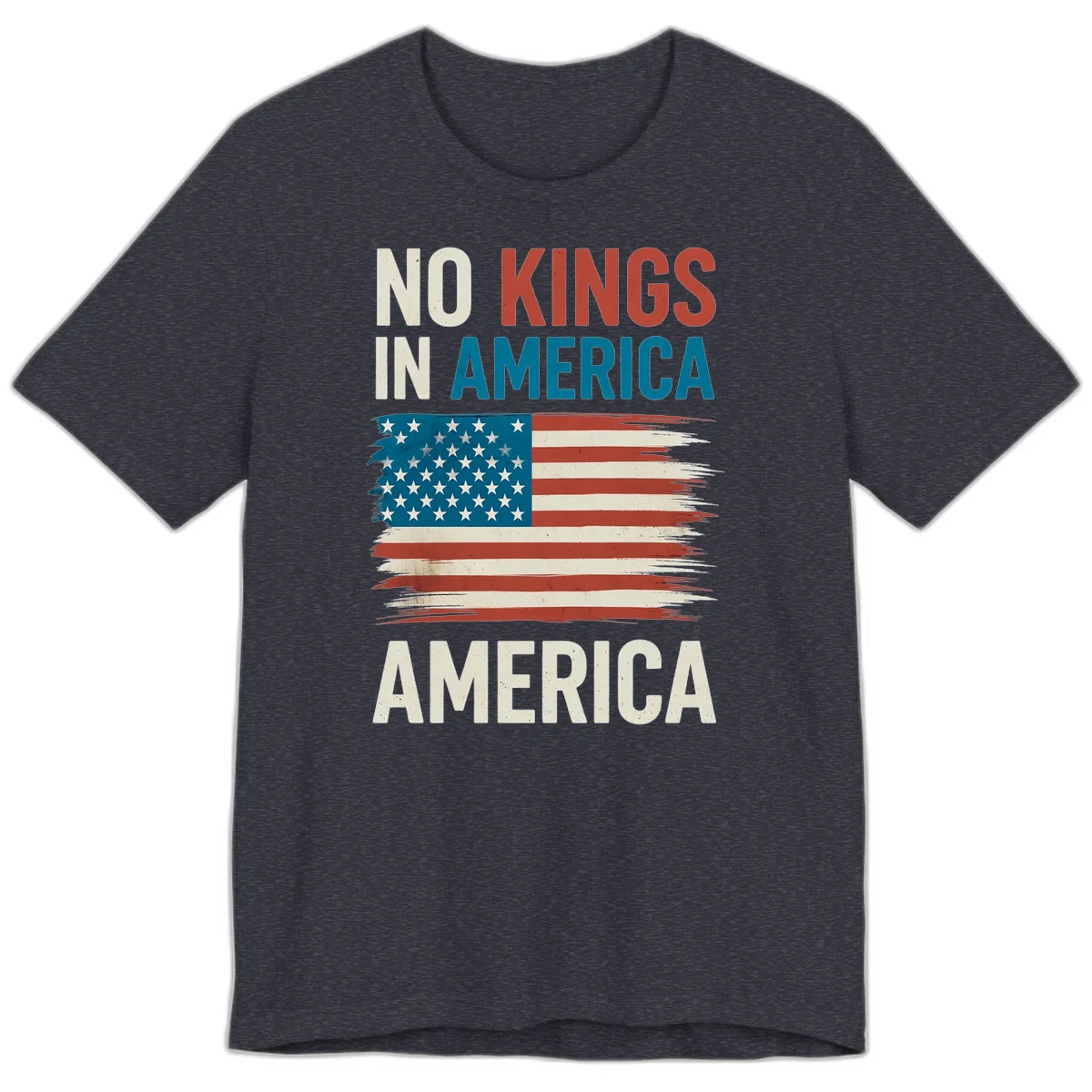 No Kings In America Premium T-Shirt in Heather Navy