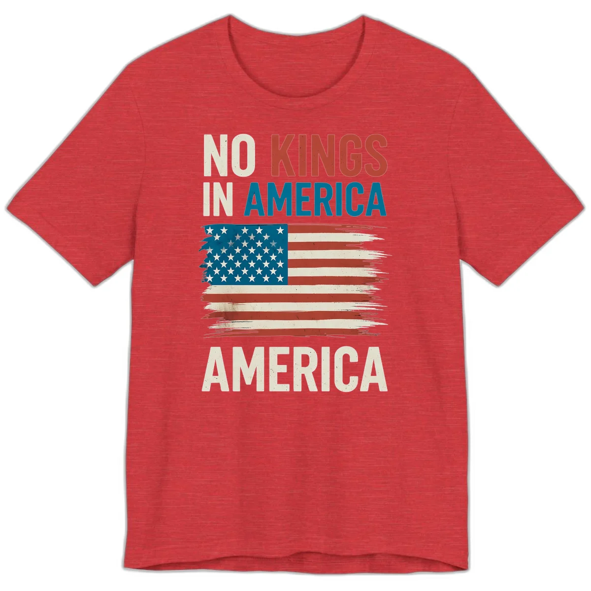 No Kings In America Premium T-Shirt in Heather Red