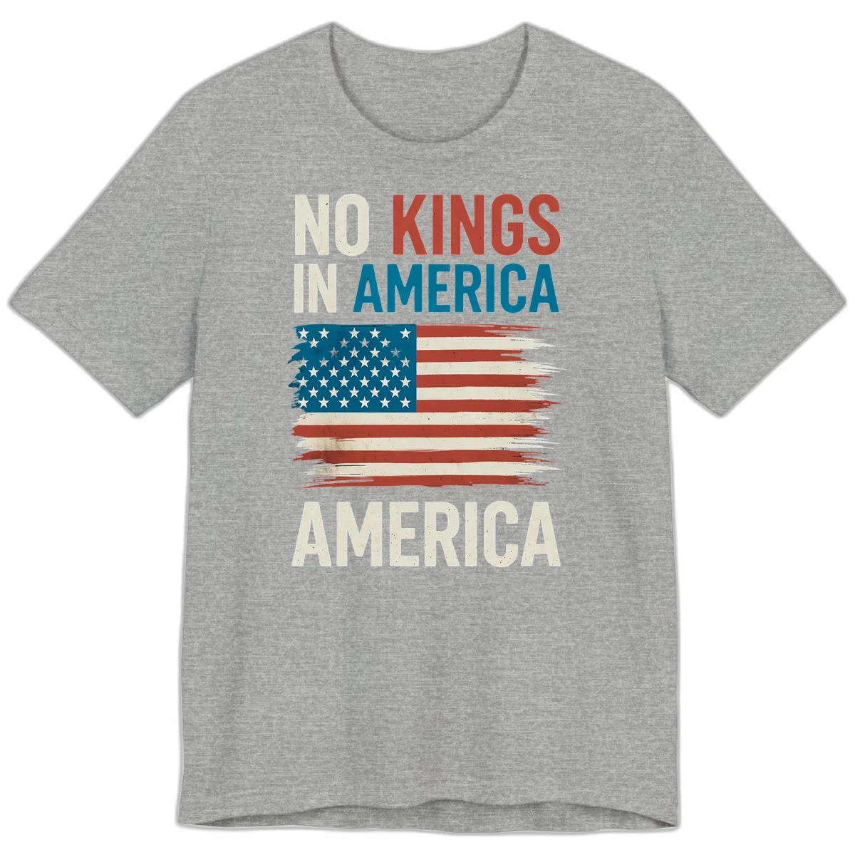 No Kings In America Premium T-Shirt in Athletic Heather