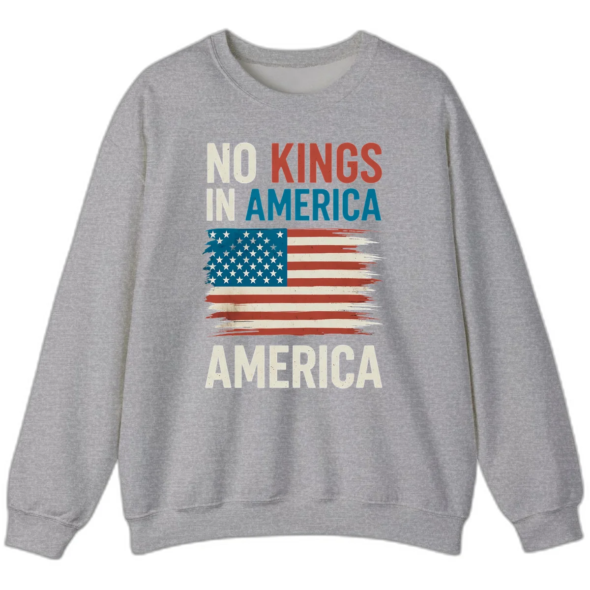 No Kings In America Sweatshirt in Sport Grey