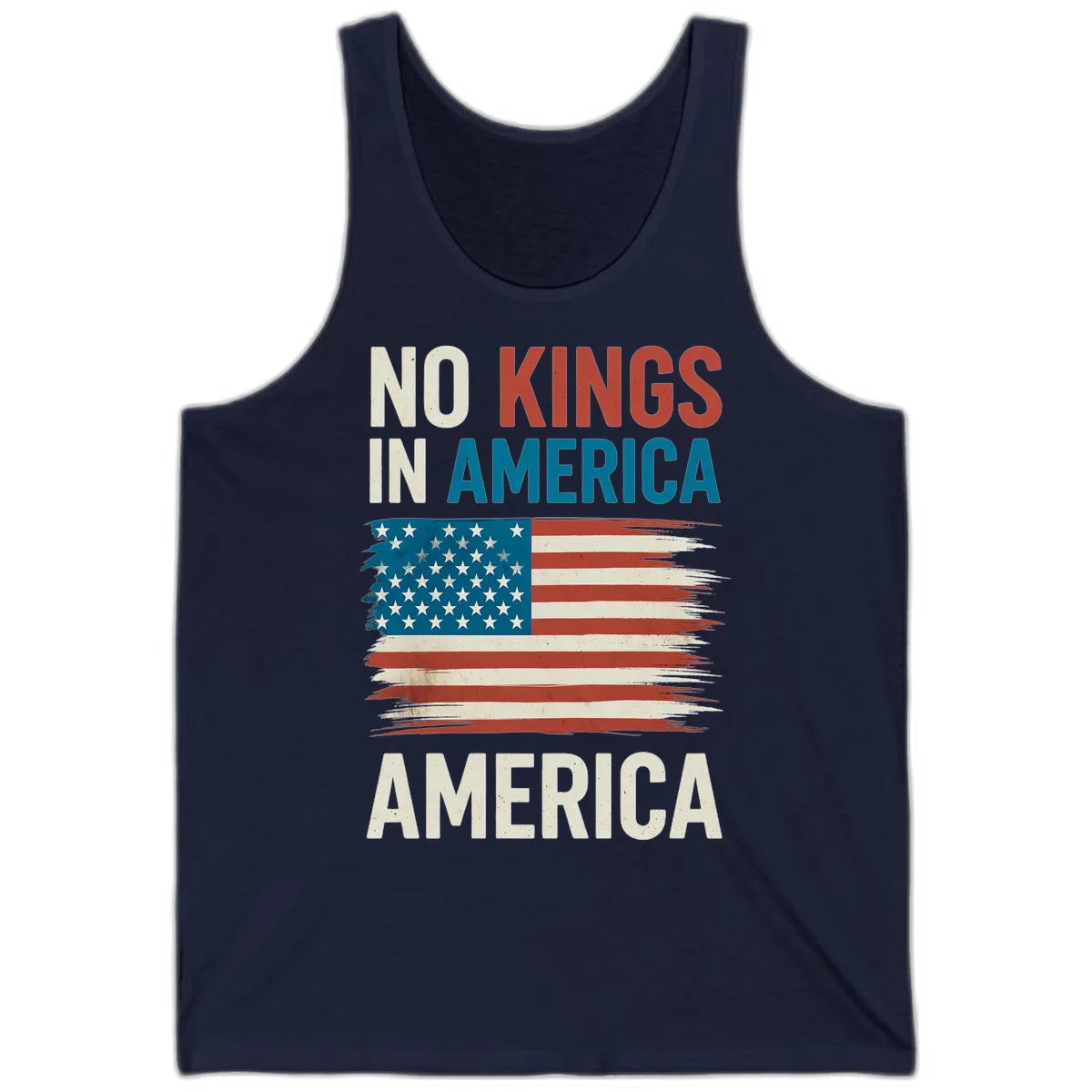 No Kings In America Tank in Navy