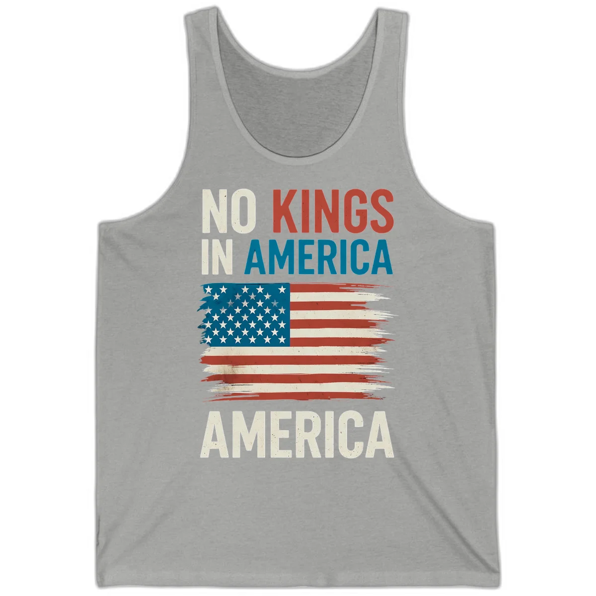 No Kings In America Tank in Athletic Heather