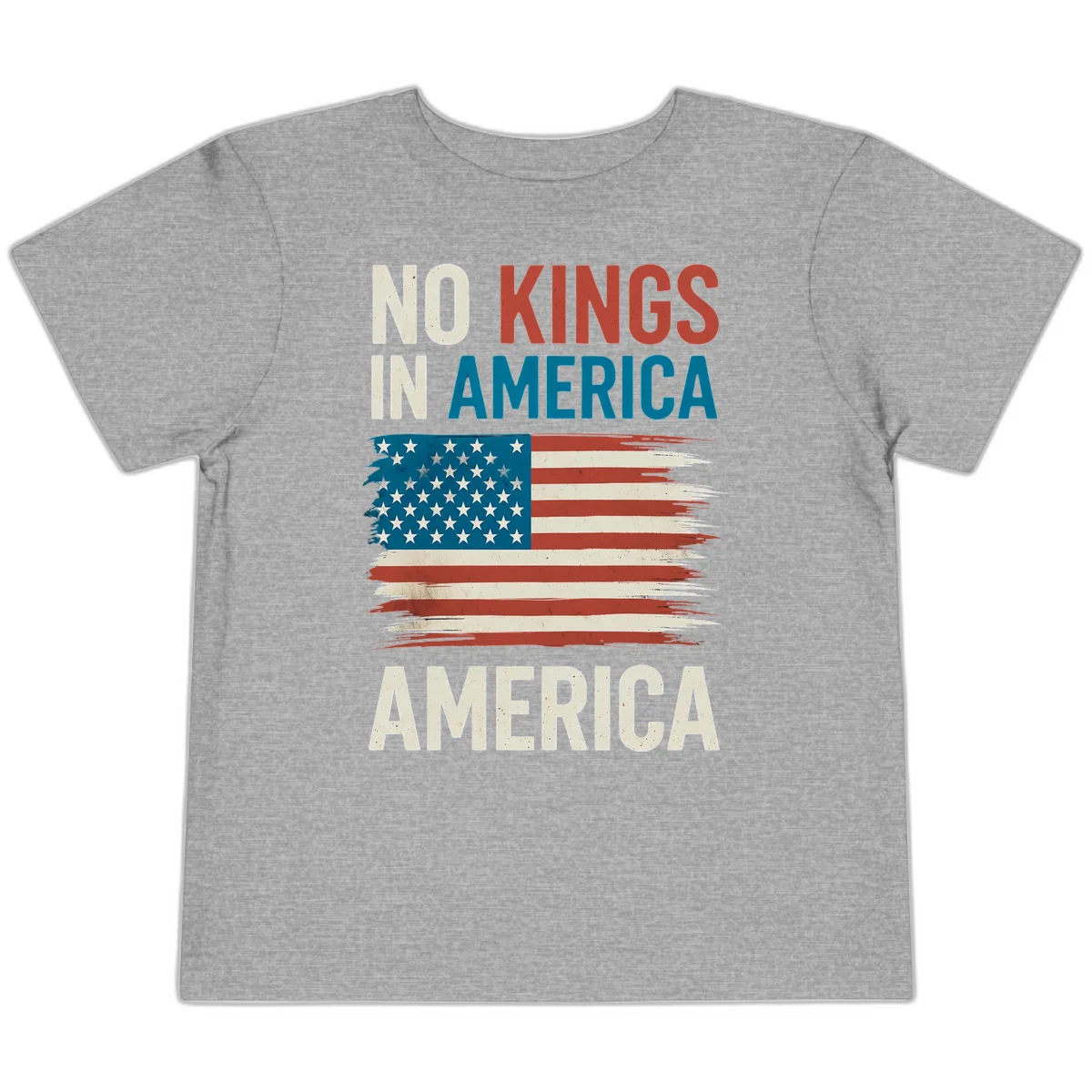 No Kings In America Toddler T-Shirt in Athletic Heather