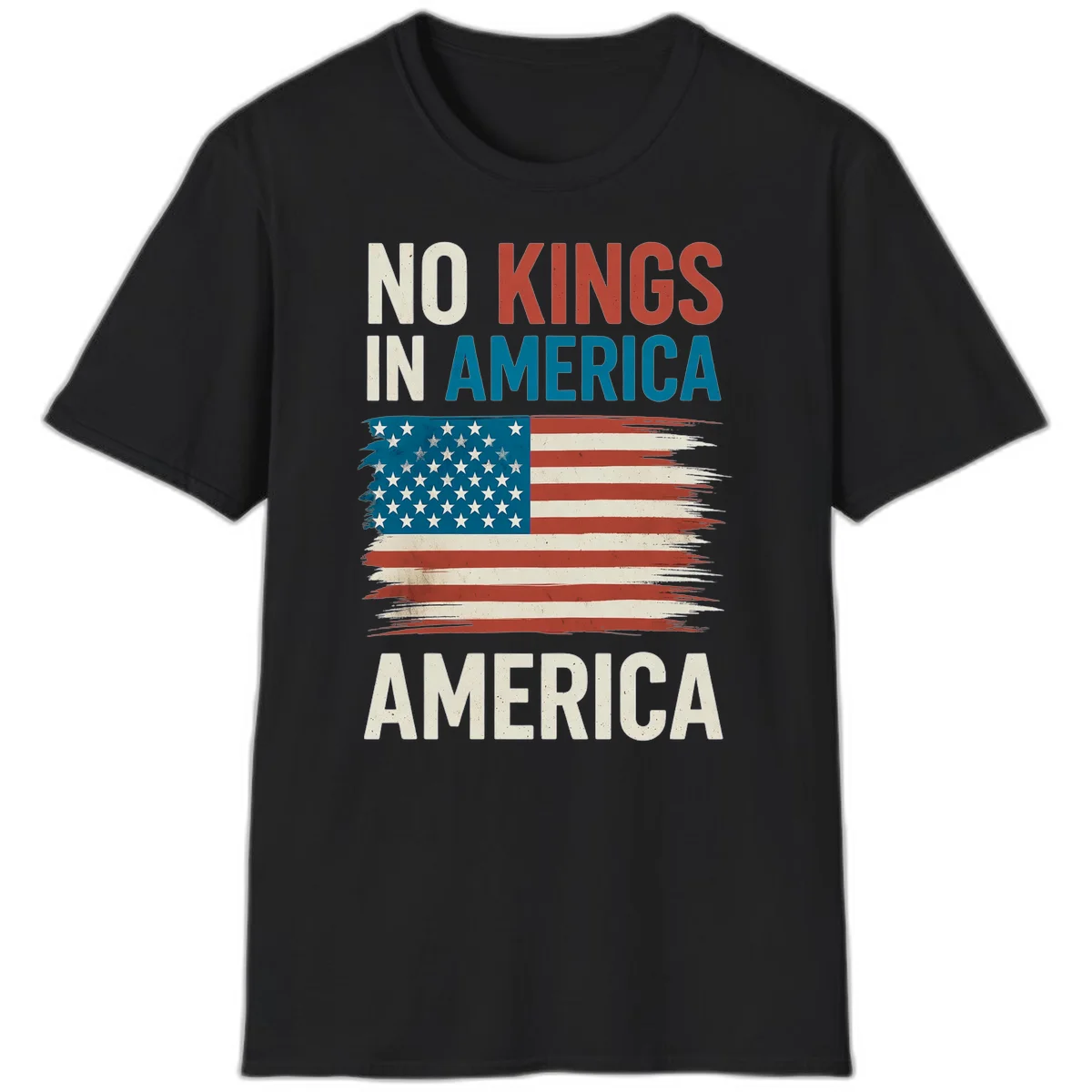 No Kings In America T-Shirt in Black