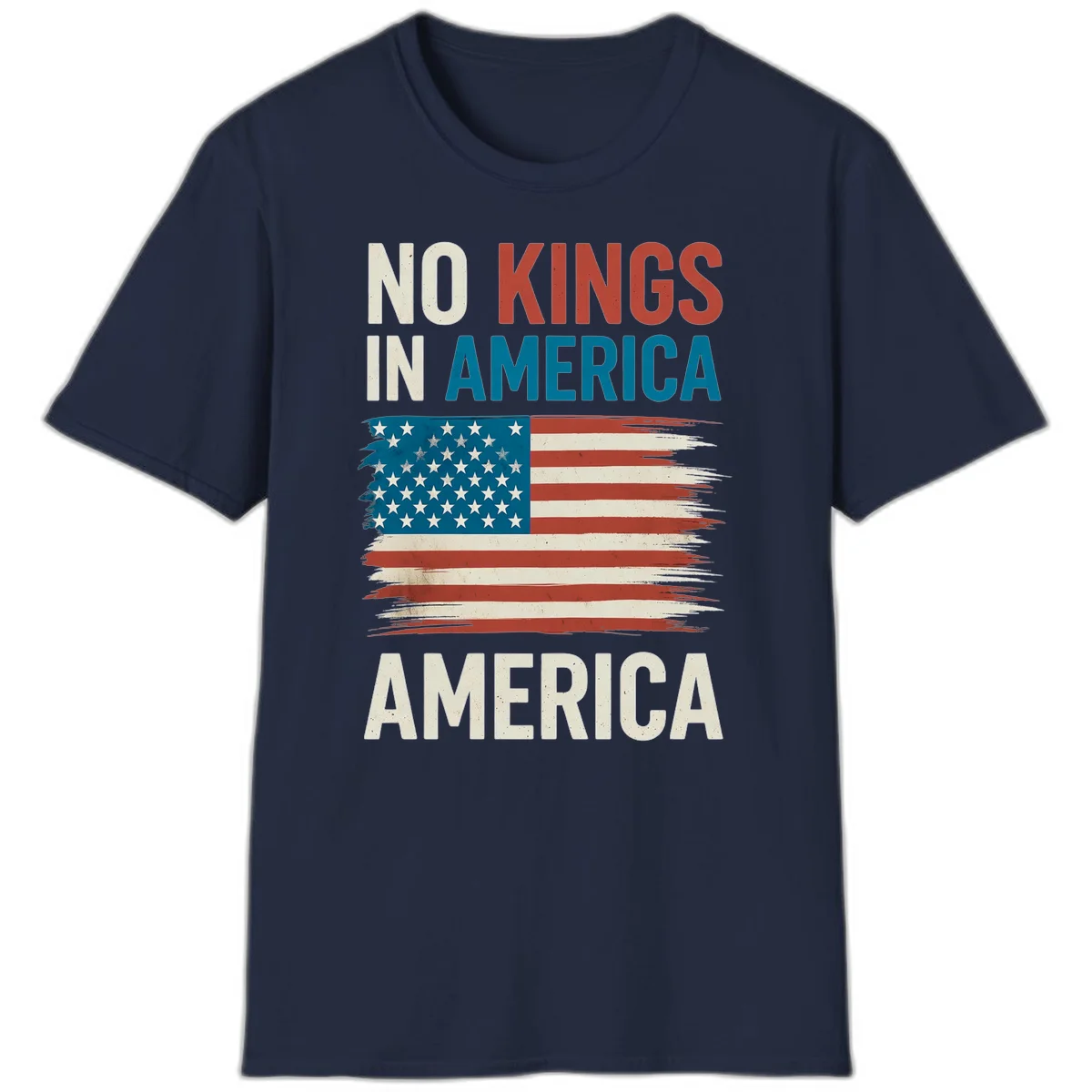 No Kings In America T-Shirt in Navy