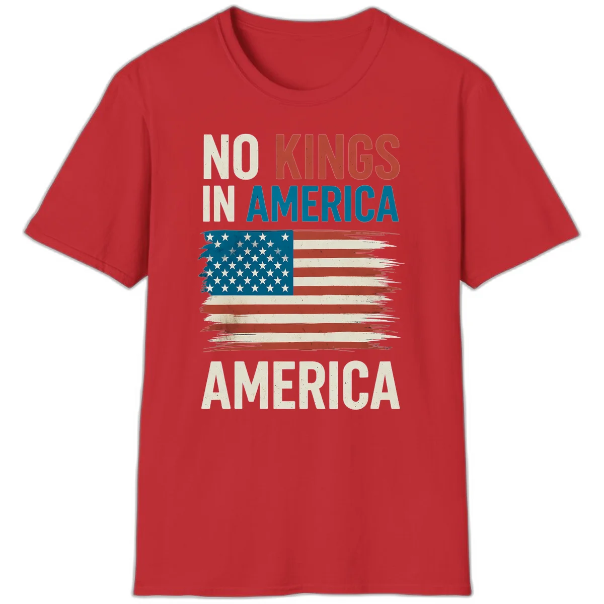 No Kings In America T-Shirt in Red